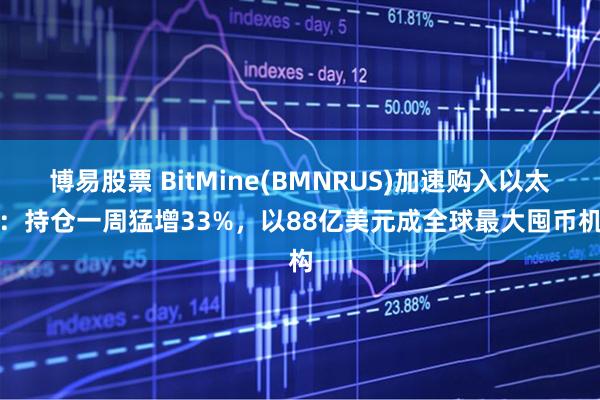 博易股票 BitMine(BMNRUS)加速购入以太坊：持仓一周猛增33%，以88亿美元成全球最大囤币机构